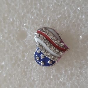 Heart shape Flag Ginger Snap Button 18MM